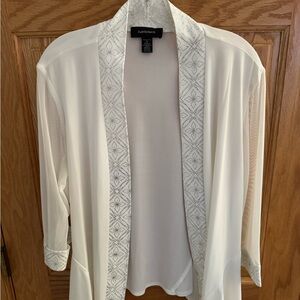 R&M Richards Cream Open Front Cardigan